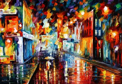 CITY UNDER RAIN  oil painting on canvas
