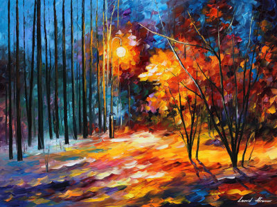 COLORFUL SHADOWS ON SNOW  oil painting on canvas