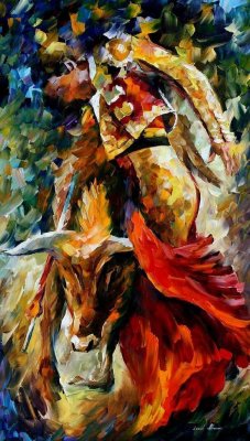 CORRIDA - DANCE WITH THE BULL  oil painting on canvas