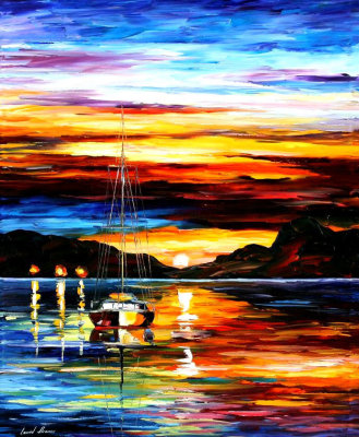 DROWNED RED SUNSET  oil painting on canvas