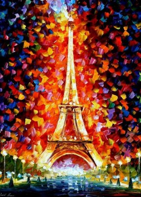 Eiffel tower lighted 72x48 (180cm x 120cm)  oil painting on canvas