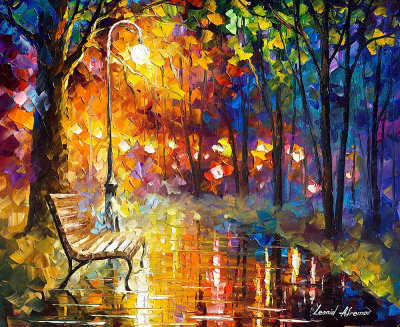 EMPTY BENCH  oil painting on canvas