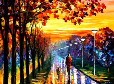 EVENING STROLL  oil painting on canvas