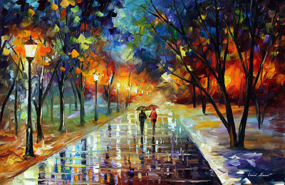 EVENING WINTER PARK  oil painting on canvas