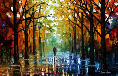 FALL DATE  PALETTE KNIFE Oil Painting On Canvas By Leonid Afremov