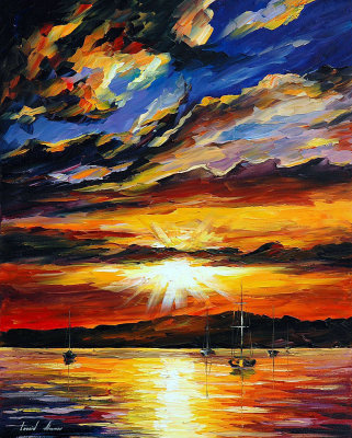 FLASH OF THE SUNSET  oil painting on canvas