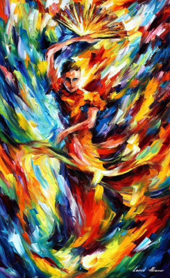 FLAMENCO FESTIVAL  PALETTE KNIFE Oil Painting On Canvas By Leonid Afremov