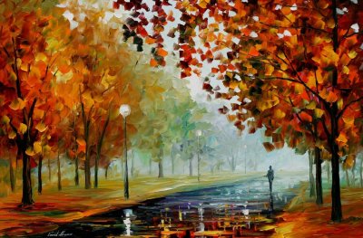 FOGGY AUTUMN  oil painting on canvas