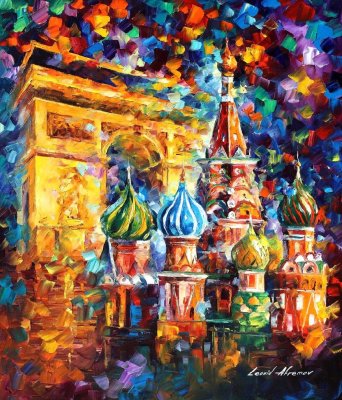 FROM PARIS TO MOSCOW  PALETTE KNIFE Oil Painting On Canvas By Leonid Afremov