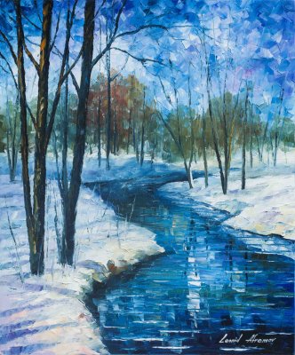 FROZEN STREAM  oil painting on canvas