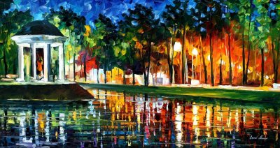 GAZEBO BY THE WATER  oil painting on canvas