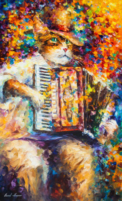 GERMAN CAT  Original Oil Painting On Canvas By Leonid Afremov