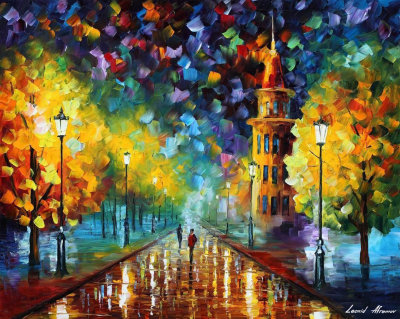 GOLD WINTER NIGHT  oil painting on canvas