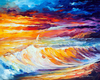 GOLD WAVES  oil painting on canvas
