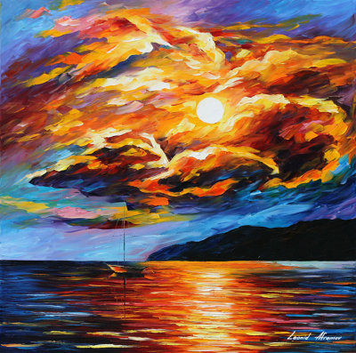 GOLDEN EVENING CLOUDS  oil painting on canvas