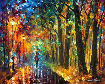 GREEN VIBES  Original Oil Painting On Canvas By Leonid Afremov