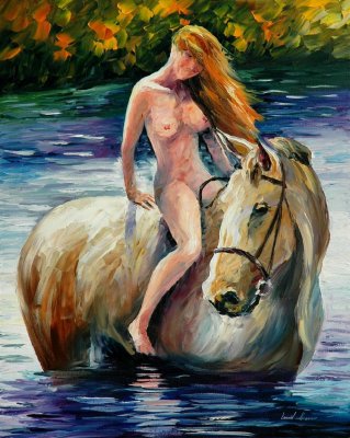 HORSEWOMAN  oil painting on canvas