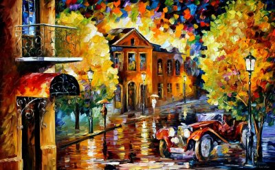 JAGUAR  PALETTE KNIFE Oil Painting On Canvas By Leonid Afremov