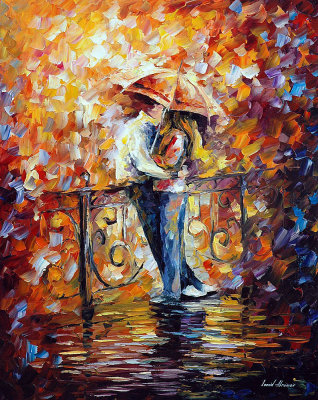 KISS ON THE BRIDGE  oil painting on canvas