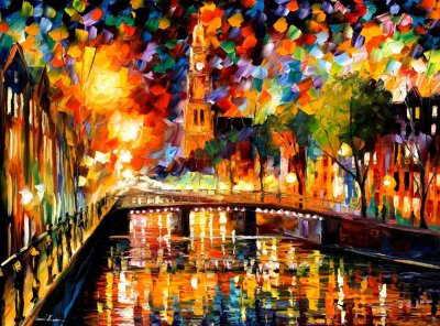 LIGHTS AND SHADOWS OF AMSTERDAM  oil painting on canvas