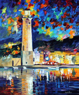 LIGHTHOUSE IN CRETE  oil painting on canvas