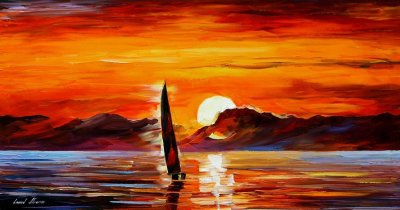 LONELY LITTLE SAIL  oil painting on canvas