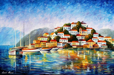 MORNING IN THE HARBOR  oil painting on canvas