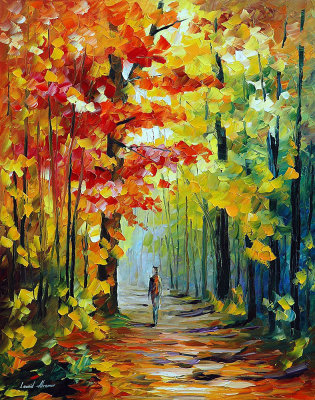 MORNING WALK IN THE WOODS  oil painting on canvas