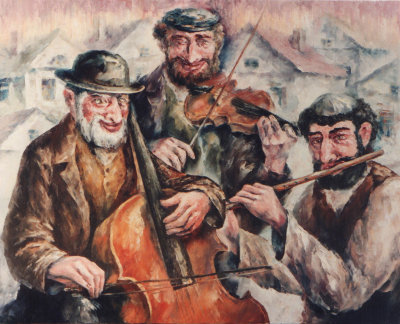 MUSICIANS IN THE CITY  oil painting on canvas