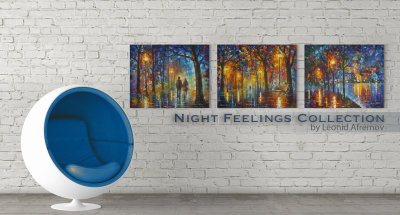 Night Feelings collection - Set of 3 paintings