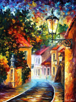 EVENING STREET  oil painting on canvas