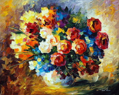 NIGHT ROSES  oil painting on canvas