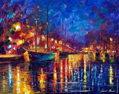 NIGHT SEA JOURNEY  oil painting on canvas