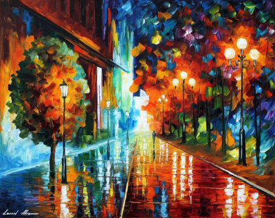 NIGHT STREET OF HOPE  oil painting on canvas