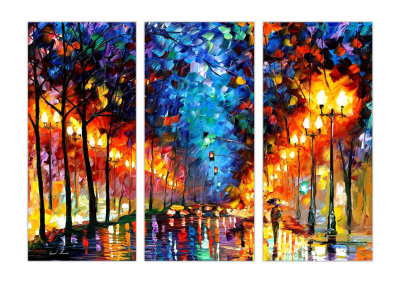 OAKLAND RAIN - Set of 3 paintings