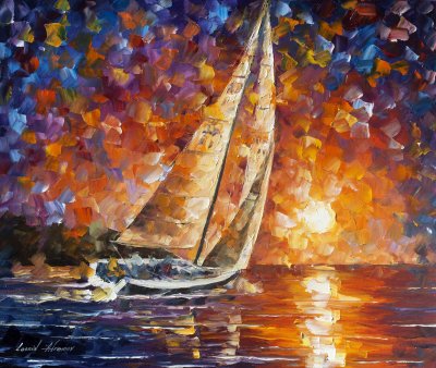 PARADISE SUNSET  oil painting on canvas