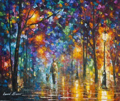 OUR BEST FRIEND  Original Oil Painting On Canvas By Leonid Afremov