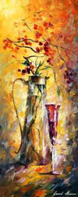 ORIENTAL FLOWER DREAMS  PALETTE KNIFE Oil Painting On Canvas By Leonid Afremov