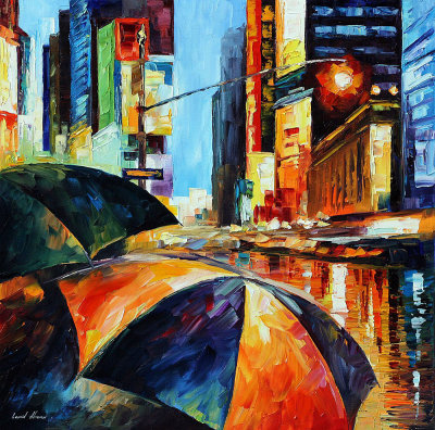 RAIN ON TIMES SQUARE  oil painting on canvas