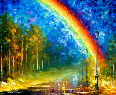 RAINBOW  Original Oil Painting On Canvas By Leonid Afremov