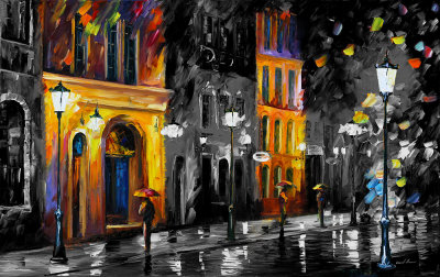RAINY NIGHT  oil painting on canvas