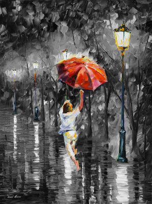 RED UMBRELLA  oil painting on canvas