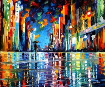 REFLECTIONS OF THE BLUE RAIN  oil painting on canvas