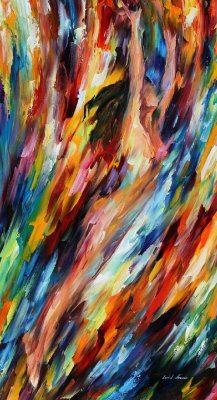 RIDING WITH THE WAVE  PALETTE KNIFE Oil Painting On Canvas By Leonid Afremov