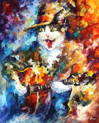 ROMANTIC CAT  oil painting on canvas
