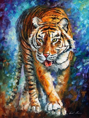 SCARY TIGER  oil painting on canvas