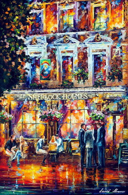 SHERLOCK HOLMES  PALETTE KNIFE Oil Painting On Canvas By Leonid Afremov