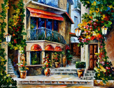 SICILY - SUNNY SPRING MORNING  PALETTE KNIFE Oil Painting On Canvas By Leonid Afremov