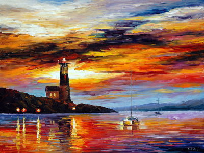 SILENCE OF THE SEA  PALETTE KNIFE Oil Painting On Canvas By Leonid Afremov