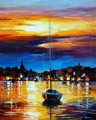 SKY OF SPAIN  PALETTE KNIFE Oil Painting On Canvas By Leonid Afremov